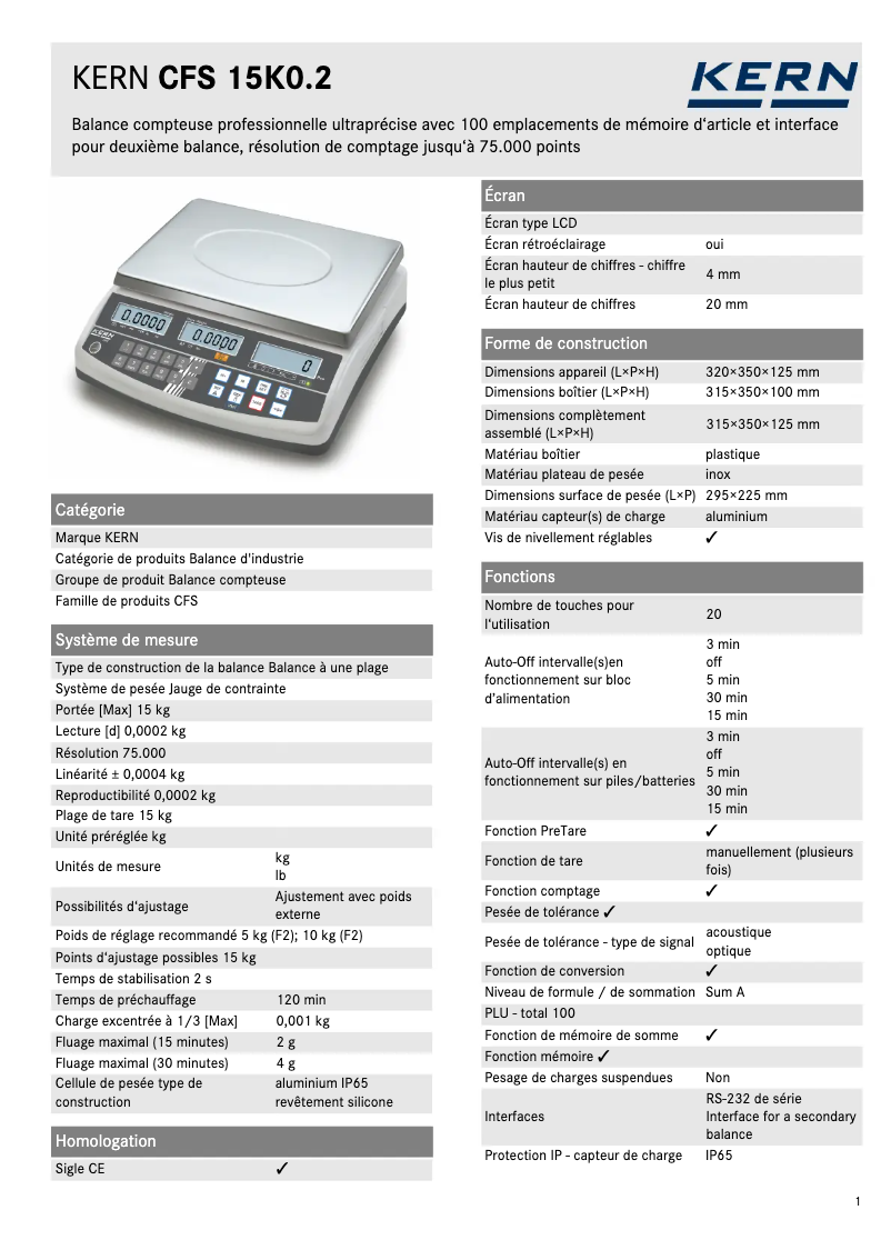 First page image of the manual for CFS 15K0.2