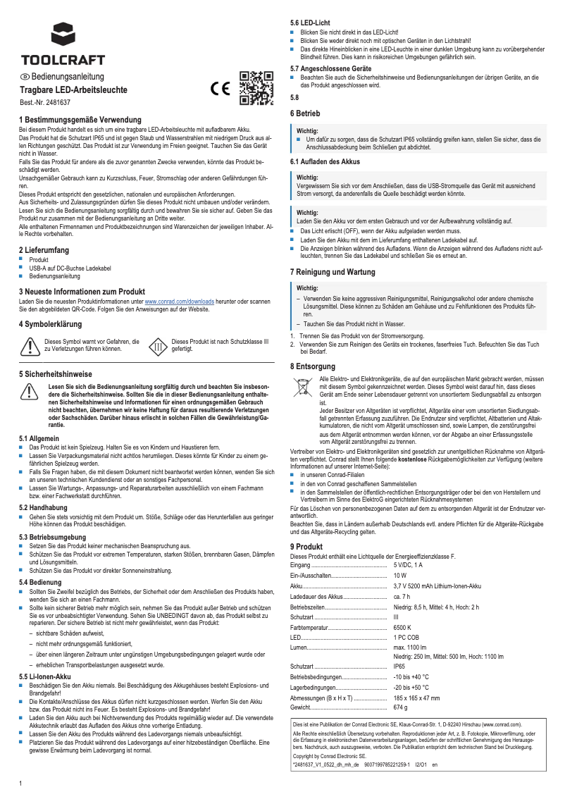 First page image of the manual for WL-1000