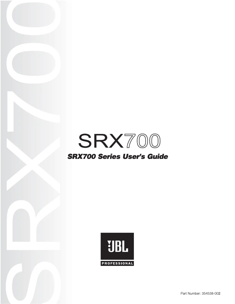 First page image of the manual for SRX738