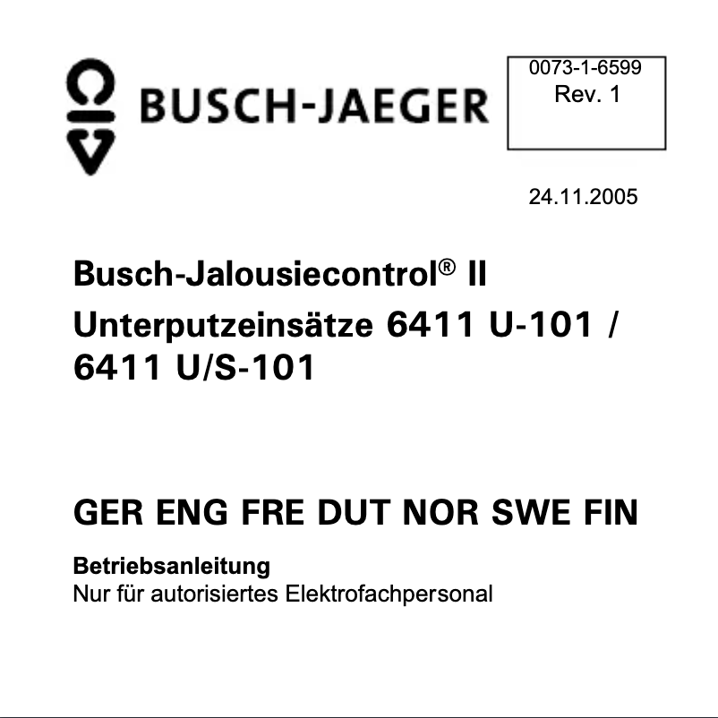 First page image of the manual for 6411 U-101