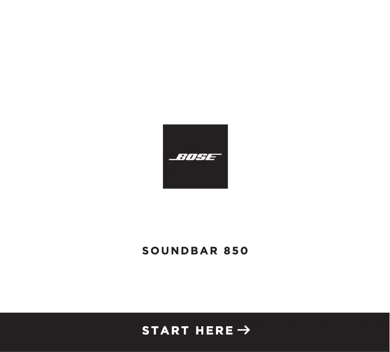 Page 1 of the manual Quick Start Guide Bose Soundbar 850