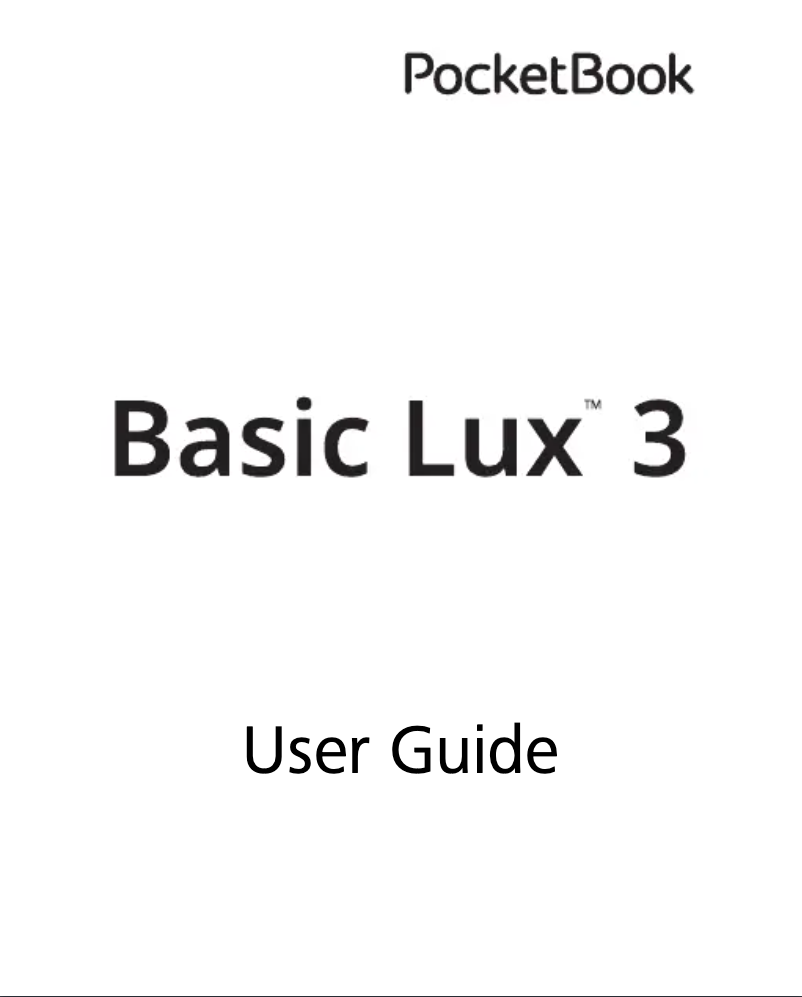 Page 1 of the manual User Manual PocketBook Basic Lux 3