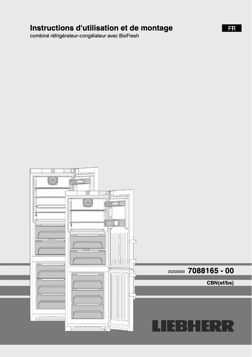 Page 1 of the manual User Manual Liebherr CBNbs 4835-20