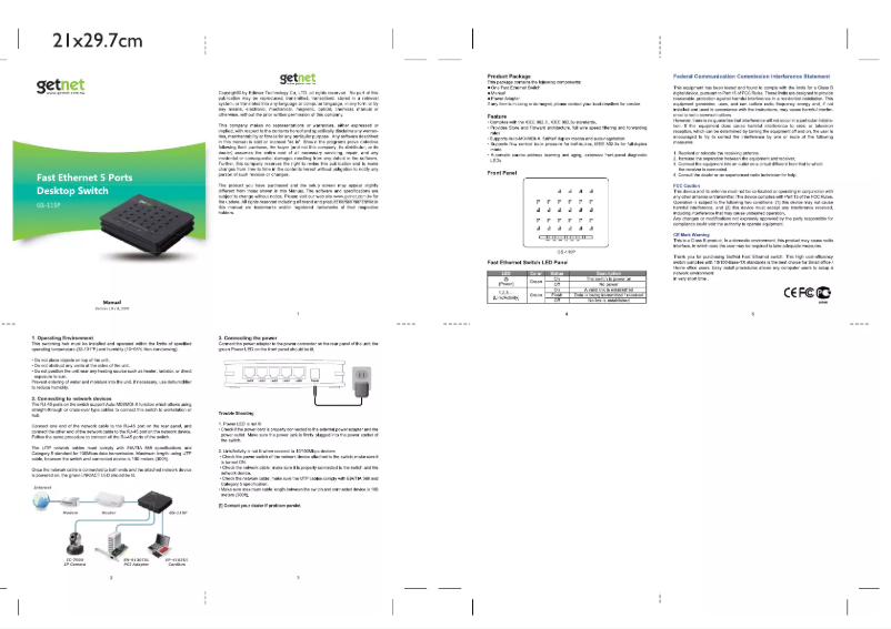 Page 1 of the manual User Manual Getnet GS-115P