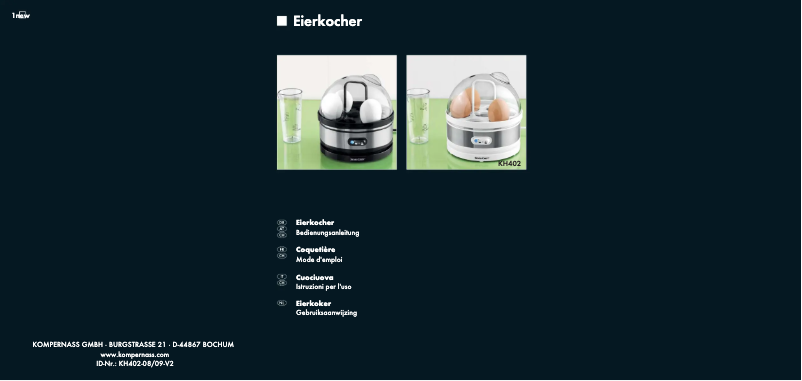 First page image of the manual for KH 402