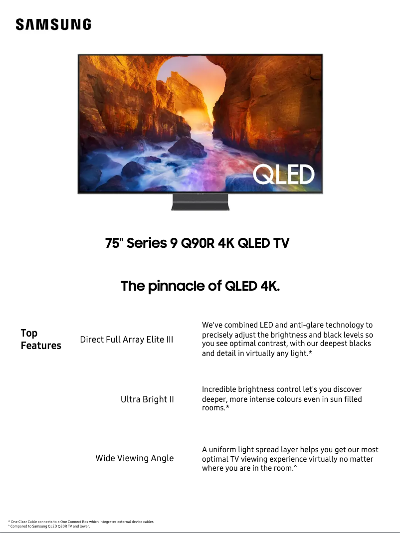 First page image of the manual for QA75Q90RAWXXY