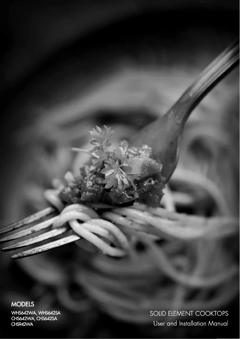 Page 1 of the manual User Manual Westinghouse WHS642WA