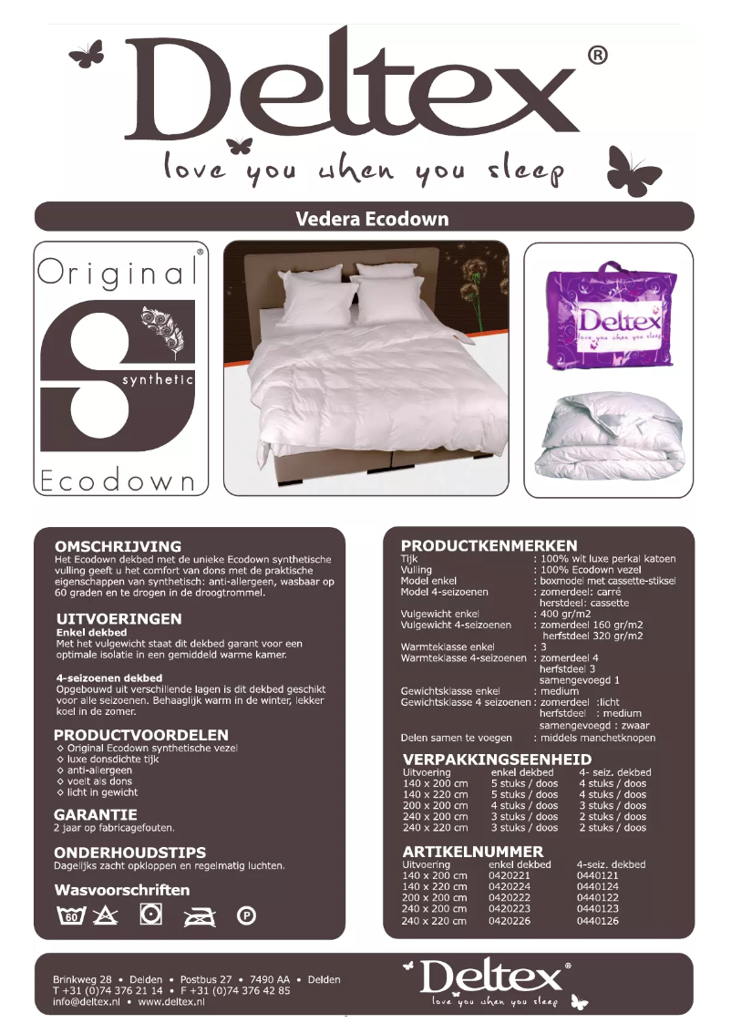 First page image of the manual for Vedera Ecodown