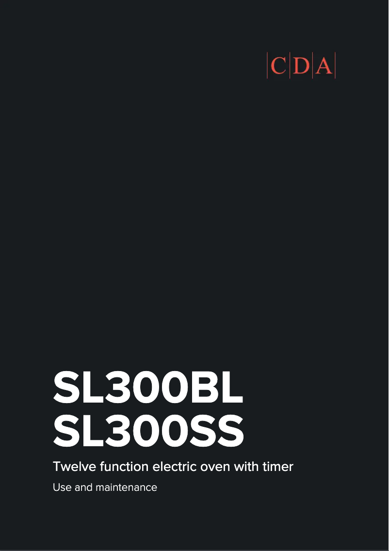 First page image of the manual for SL300BL