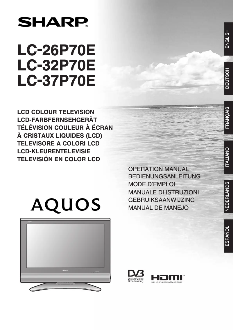 First page image of the manual for LC-37P70E