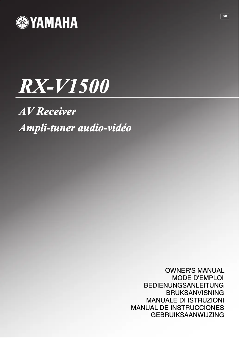 First page image of the manual for RX-V1500