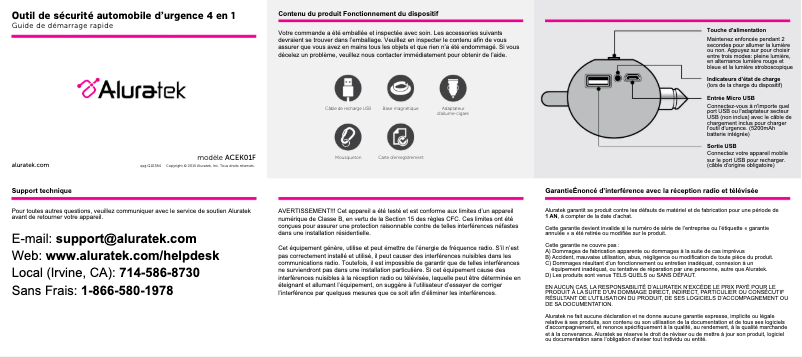 First page image of the manual for ACEK01F