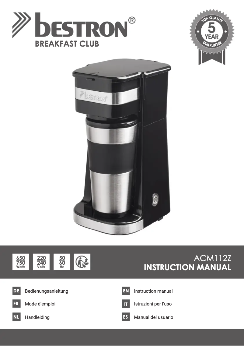 First page image of the manual for ACM112Z