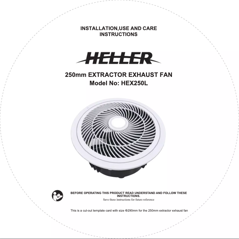 First page image of the manual for HEX250L