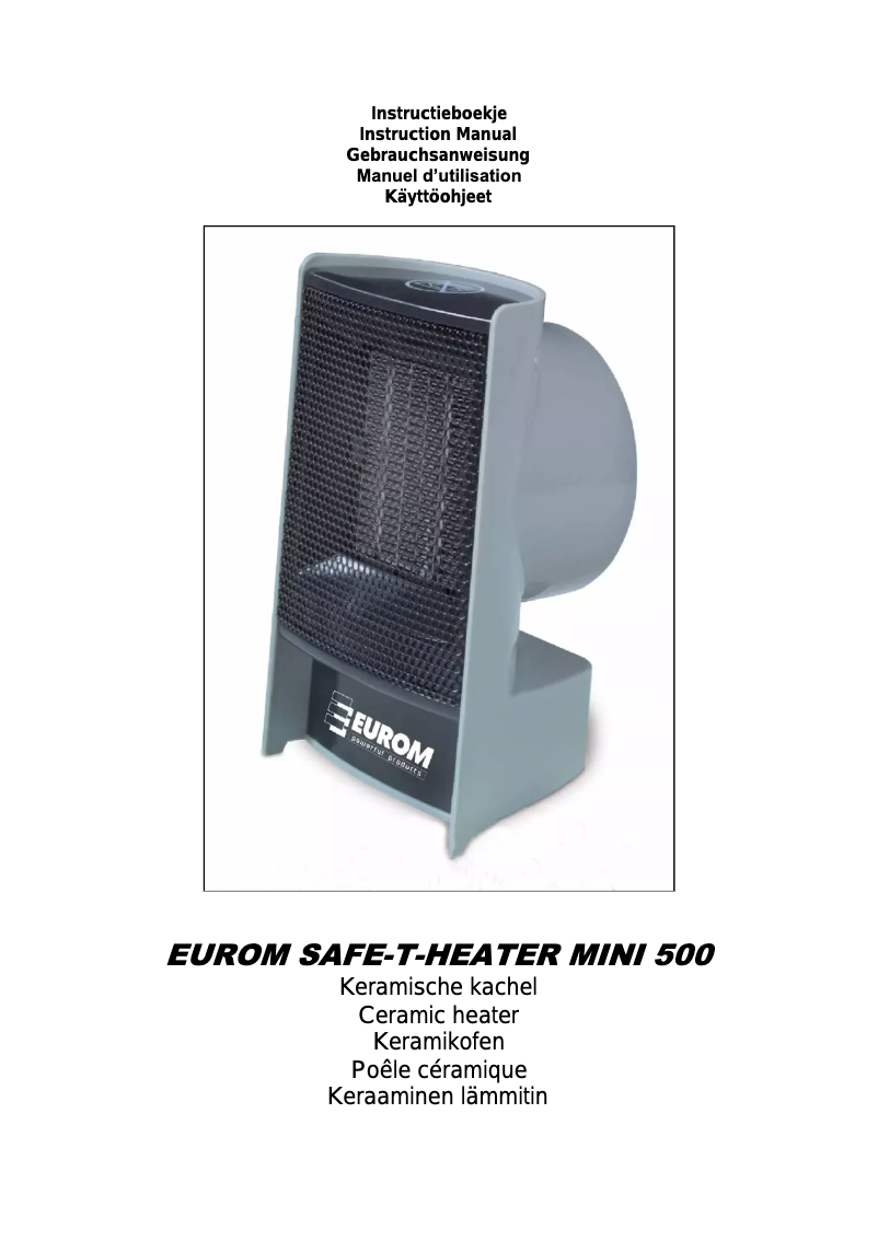 First page image of the manual for Safe-t-Heater Mini 500