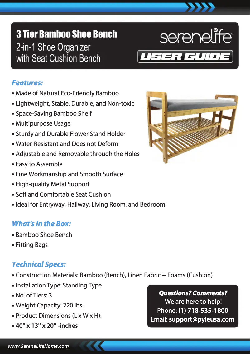 Page 1 of the manual User Manual SereneLife SLSHBN61