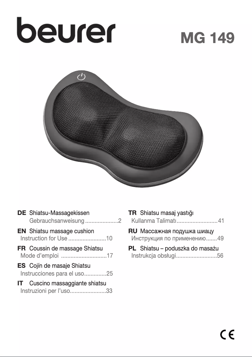 Page 1 of the manual User Manual Beurer MG 149