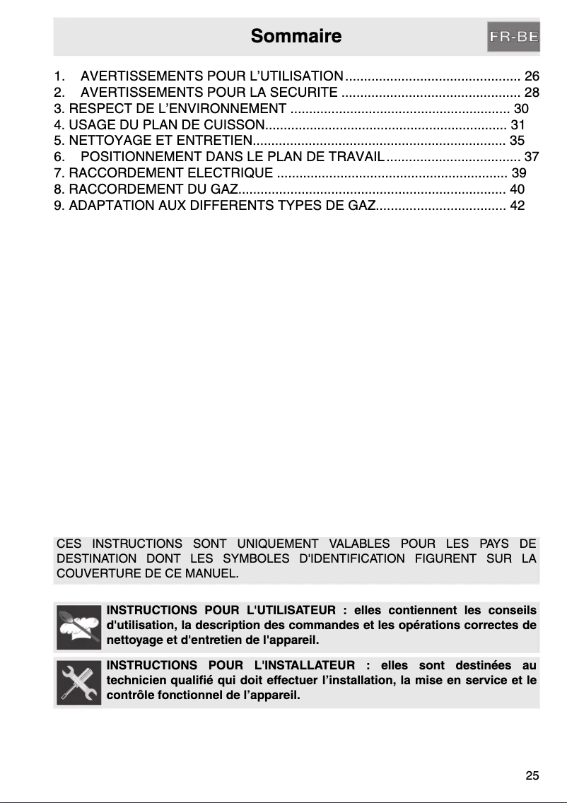 First page image of the manual for SR896AGBE