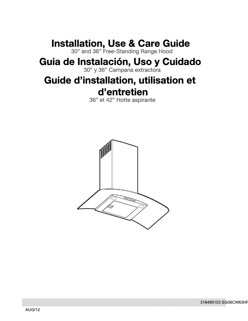 First page image of the manual for RH36WC60GS