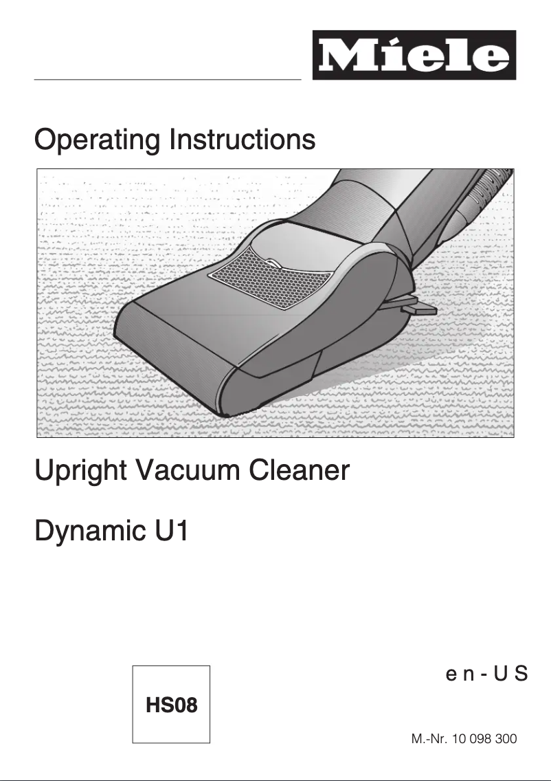Page 1 of the manual User Manual Miele Dynamic U1