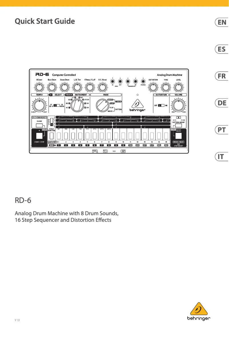 First page image of the manual for RD-6-SB -Translucent