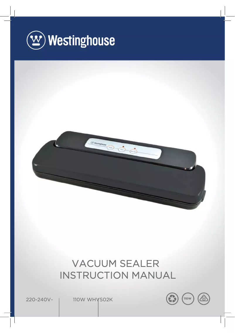 First page image of the manual for WHVS02K