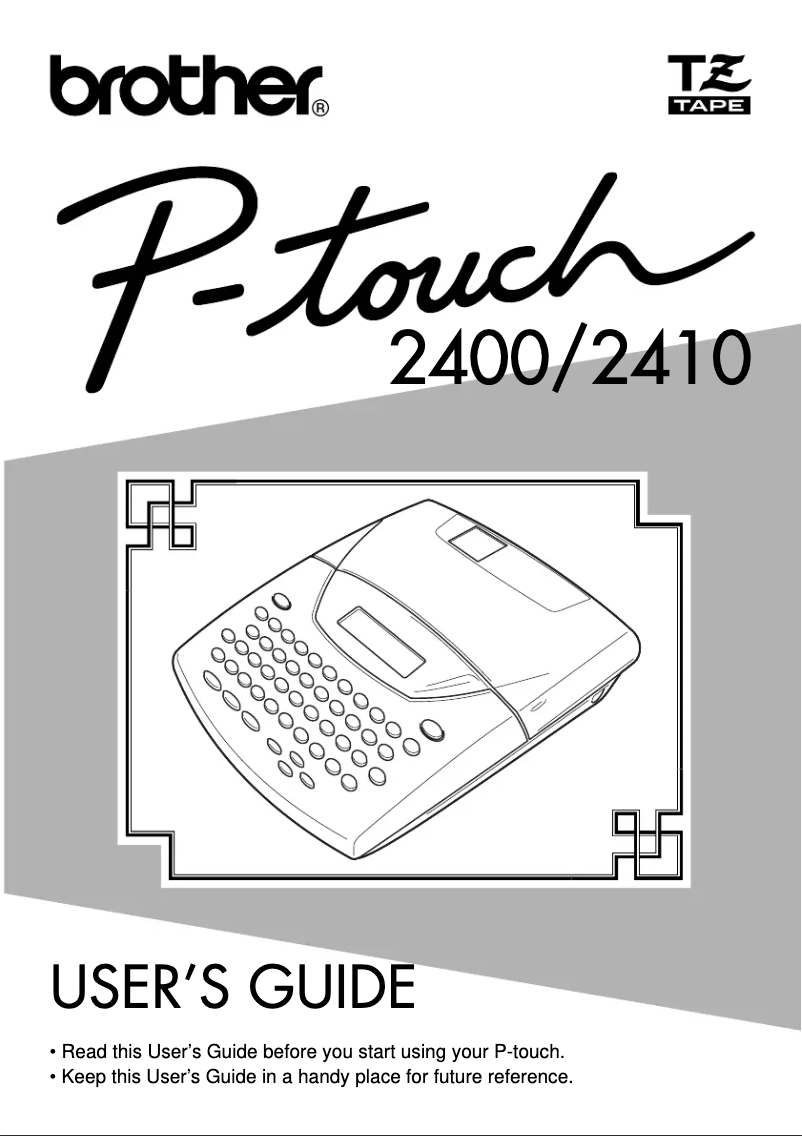 Page 1 of the manual User Manual Brother P-Touch 2400