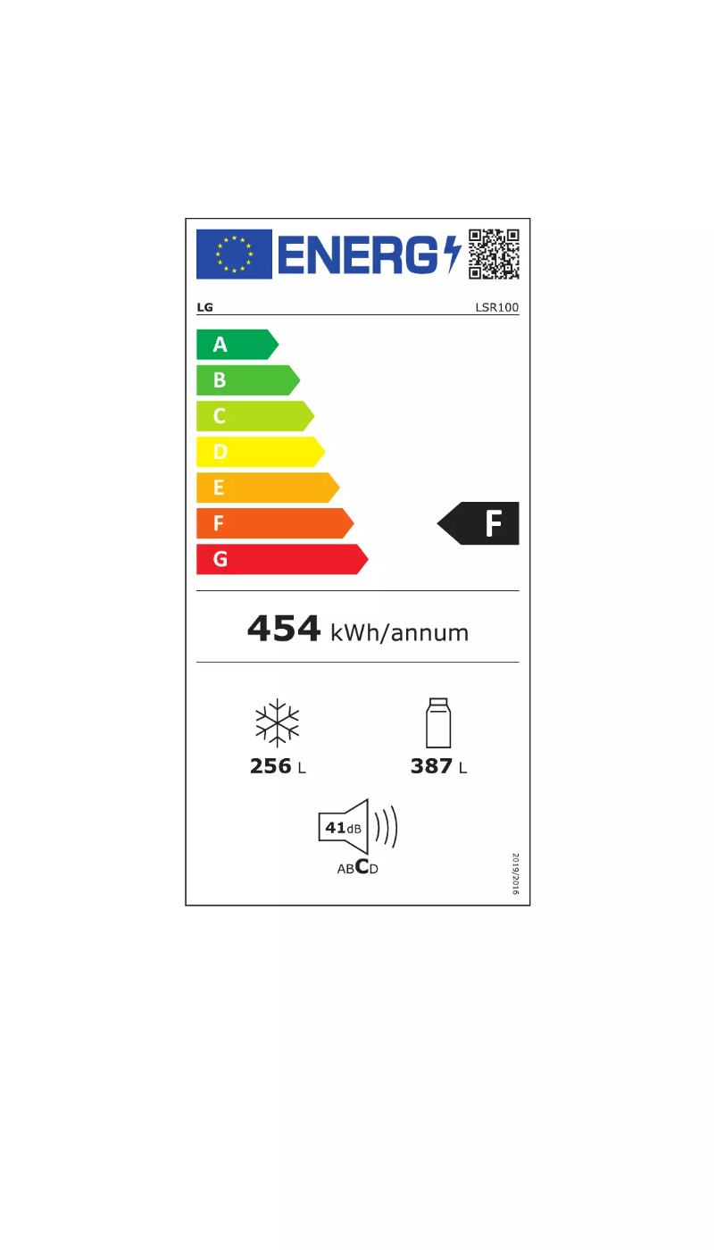 Page 1 of the manual Energy Label LG LSR100