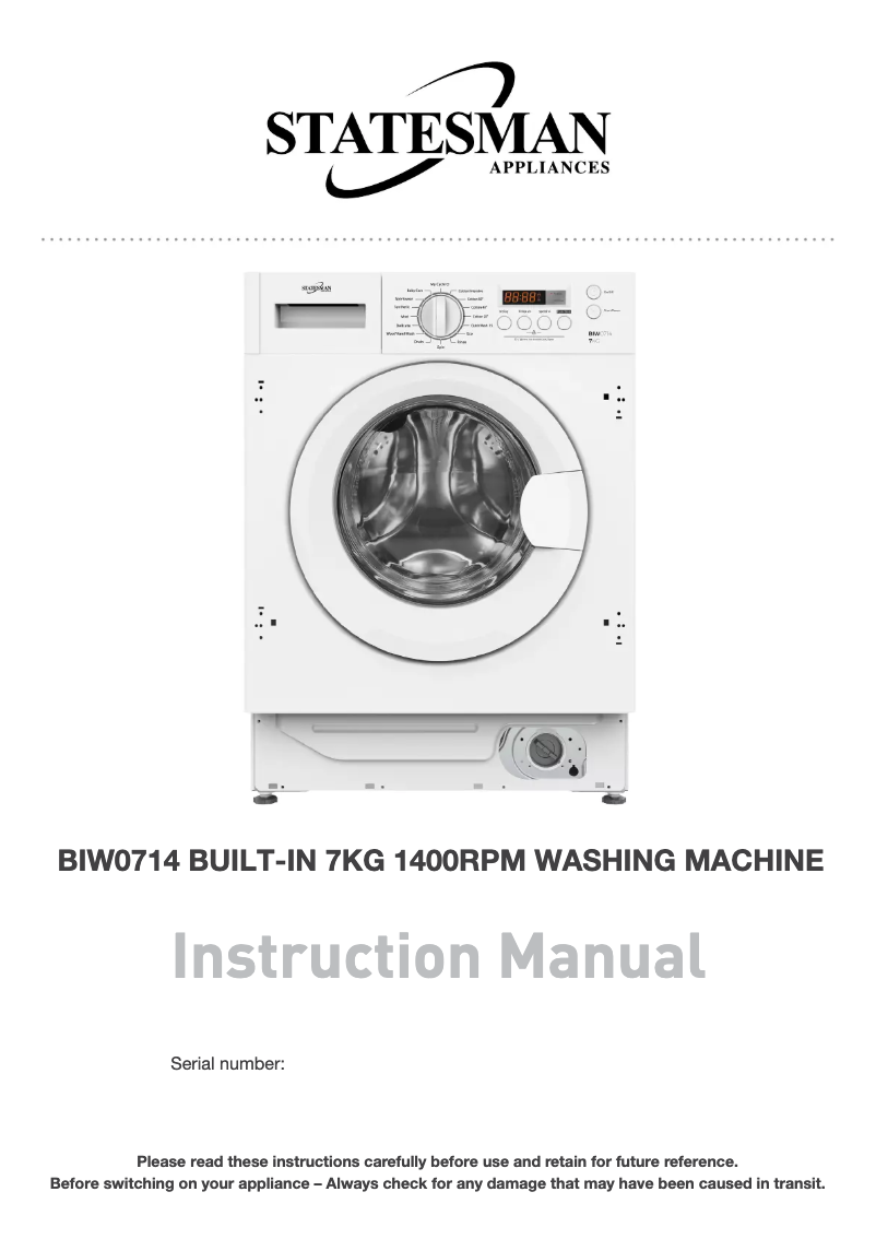 First page image of the manual for BIW0714