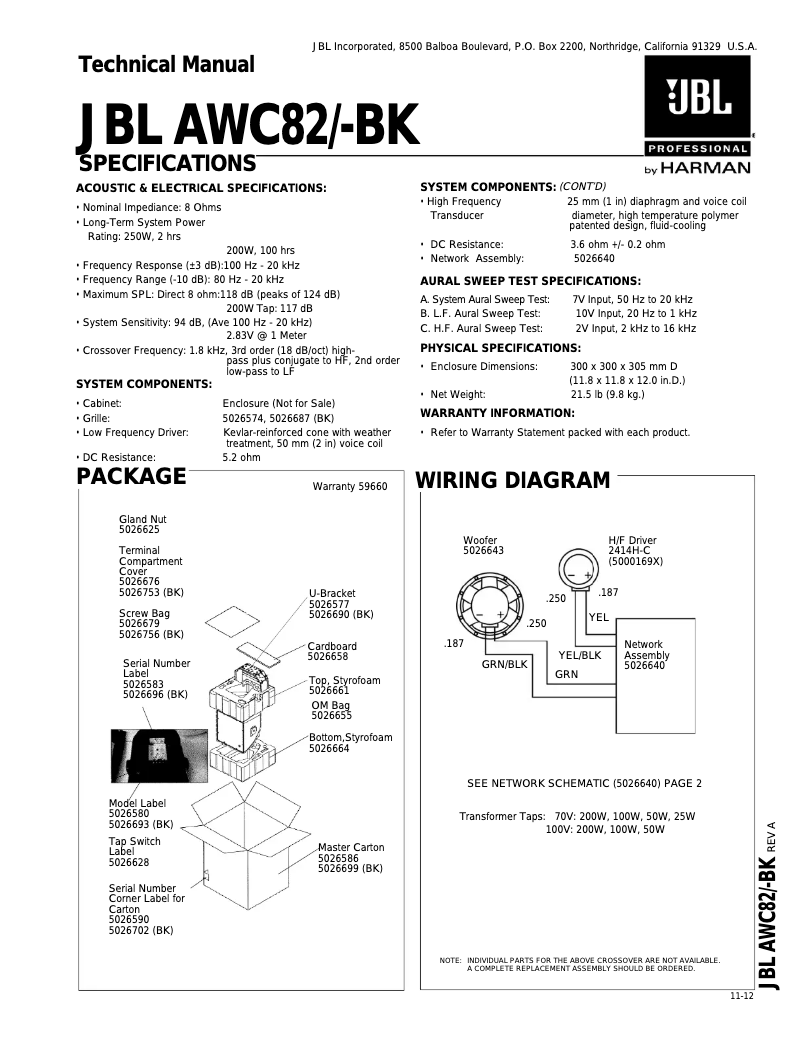 First page image of the manual for AWC82