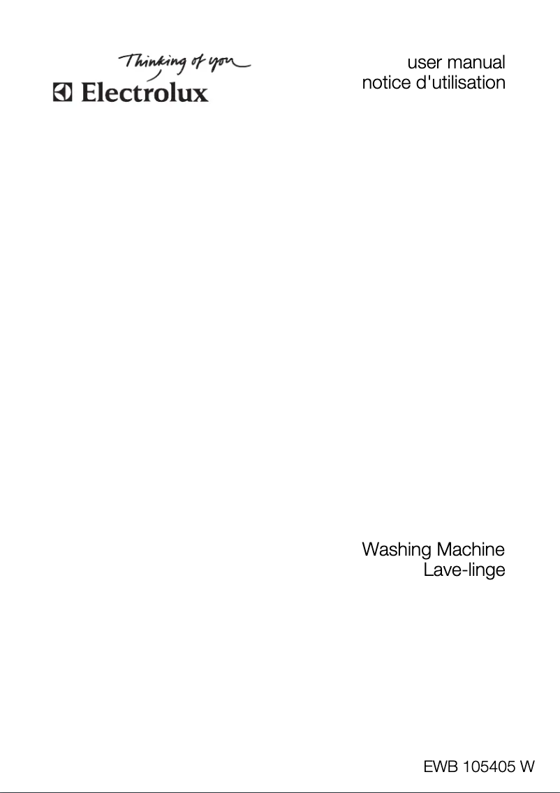 Page 1 of the manual User Manual Electrolux EWB105405W