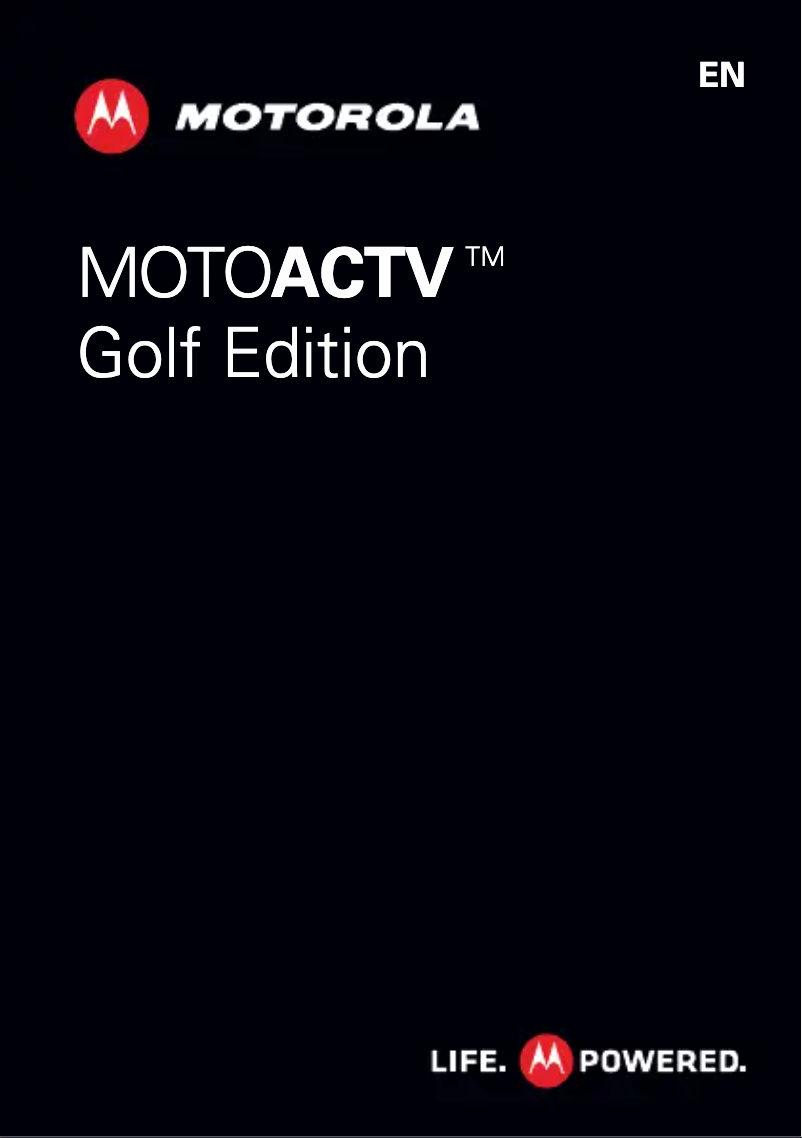 First page image of the manual for MotoActv Golf Edition