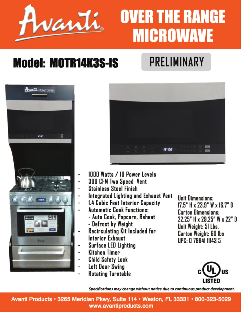 First page image of the manual for MOTR14K3S-IS