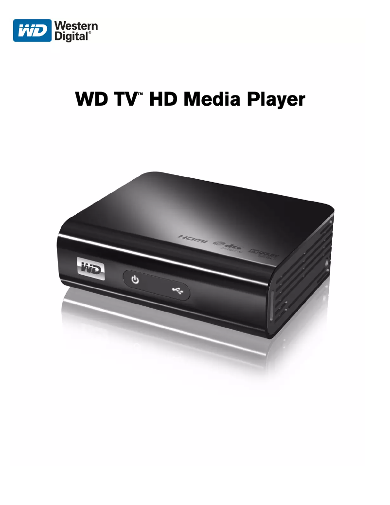 First page image of the manual for WD TV HD