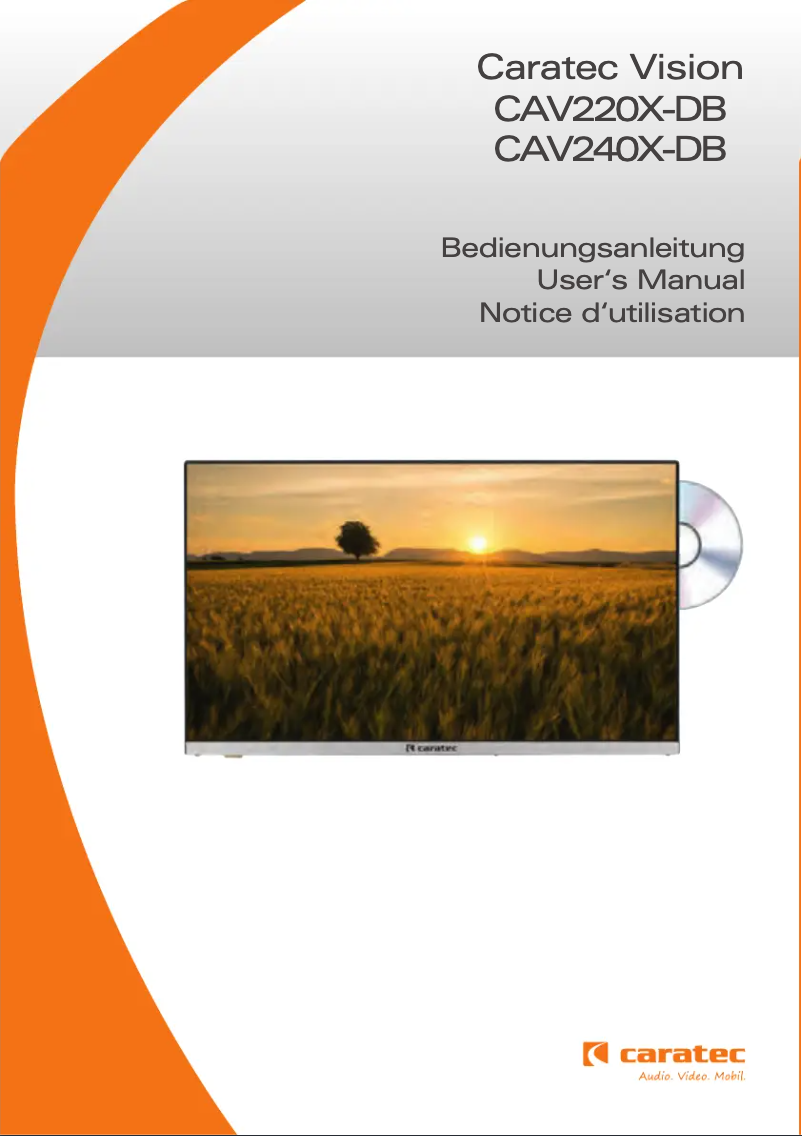 Page 1 of the manual User Manual Caratec Vision CAV220X-DB