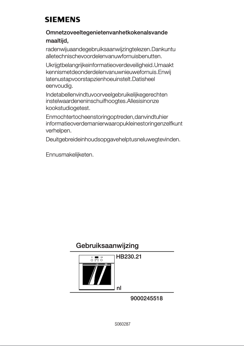 First page image of the manual for HB230521