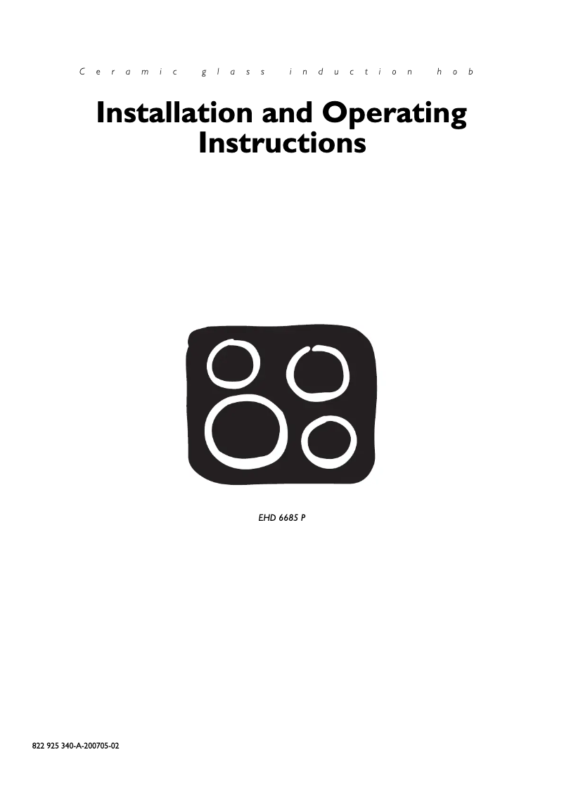 First page image of the manual for EHD 6685 P