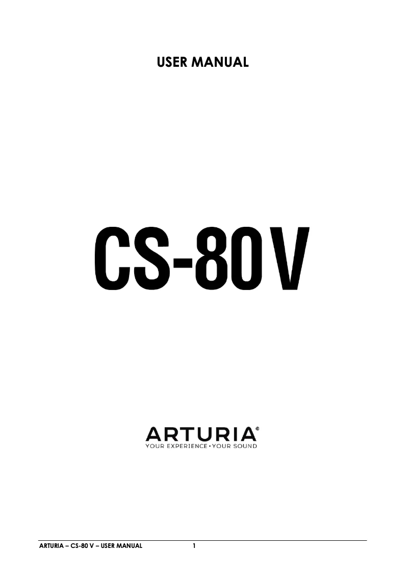First page image of the manual for CS-80 V3
