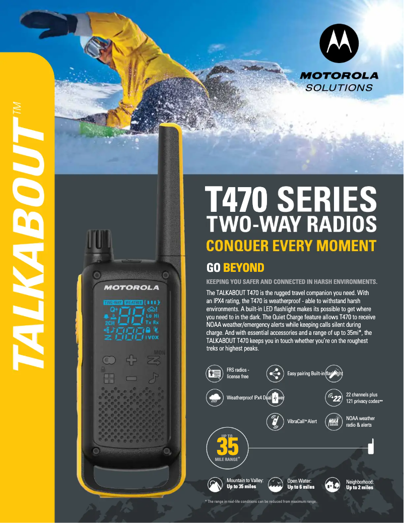 First page image of the manual for Talkabout T470