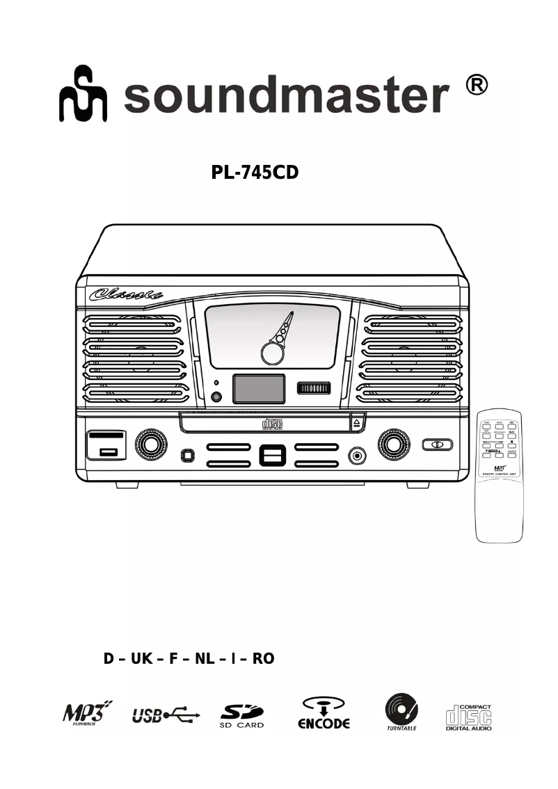 First page image of the manual for PL-745CD