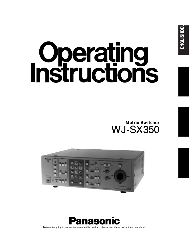 First page image of the manual for WJ-SX350