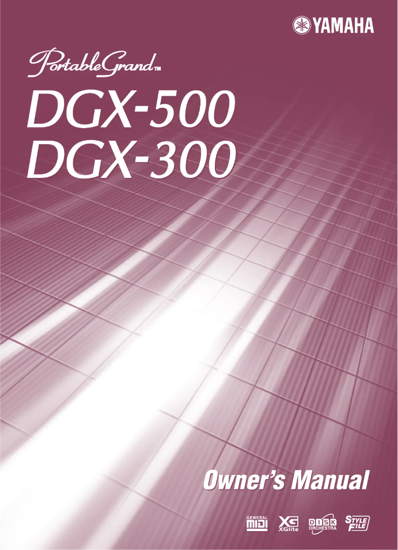 Page 1 of the manual User Manual Yamaha PortableGrand DGX-300