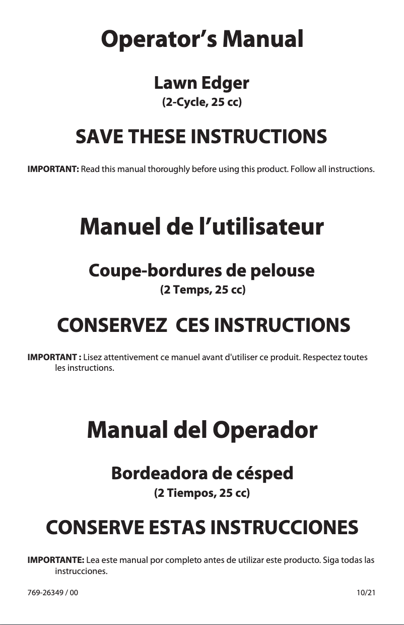 First page image of the manual for TBE252