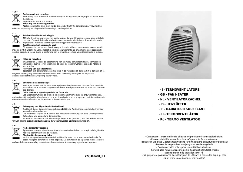 First page image of the manual for 777