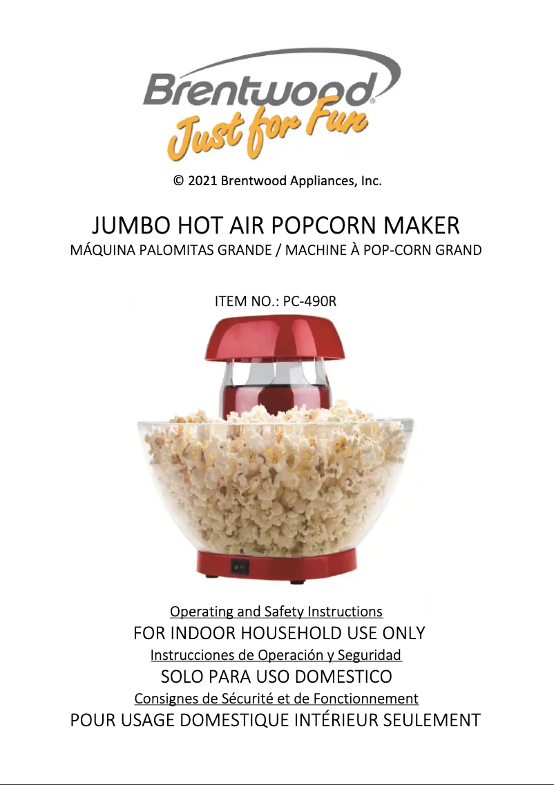 Page 1 of the manual User Manual Brentwood PC-490R