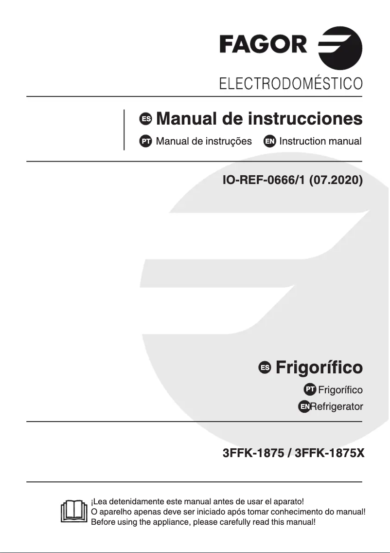 First page image of the manual for 3FFK-1875X