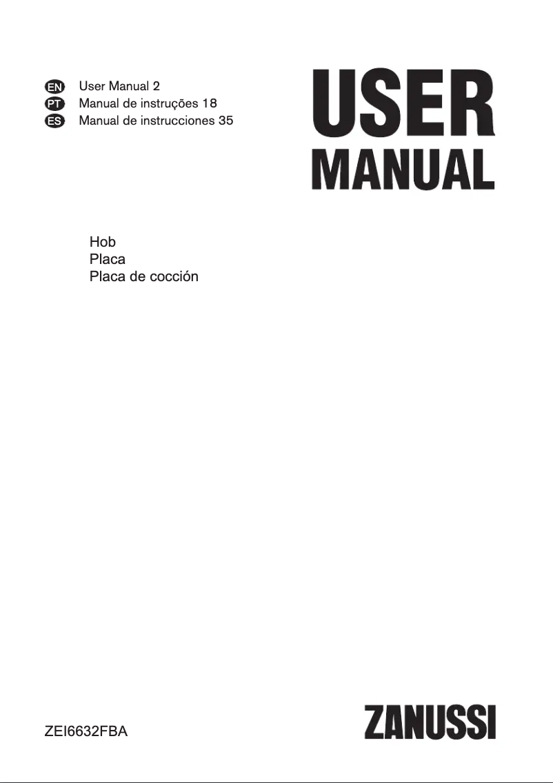 First page image of the manual for ZEI6632FBA