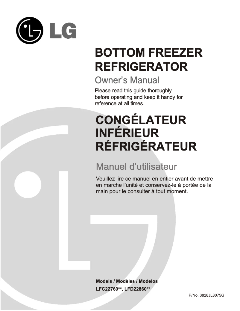 Page 1 of the manual User Manual LG GM-B228JQCA