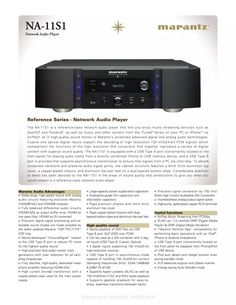 First page image of the manual for NA-11S1