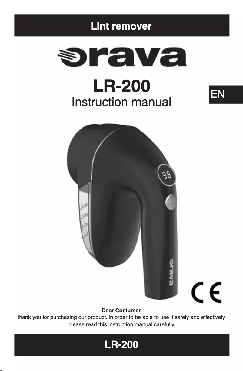 Page 1 of the manual User Manual Orava LR-200